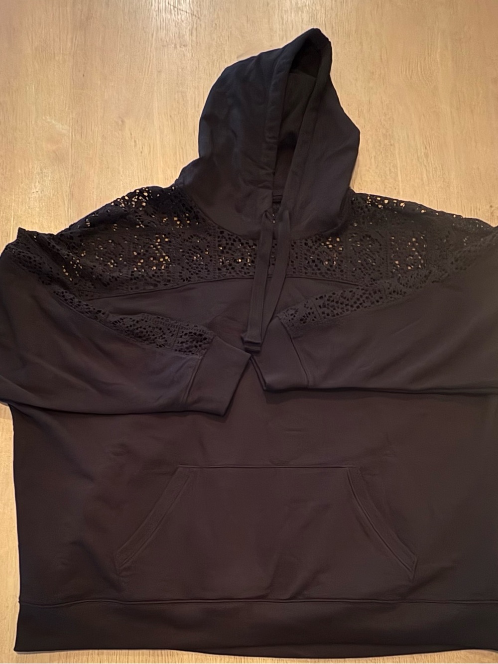 Torrid Black Lace-Panel Hooded Women's Hoodie